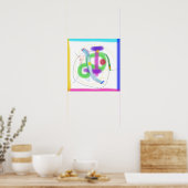 Poster Complété par un cadre coloré (Cuisine)