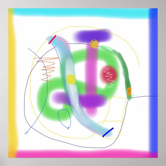 Poster Complété par un cadre coloré (Devant)