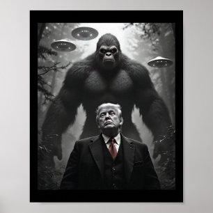 Poster Complot de rencontre de Bigfoot Ufo Alien de Trump