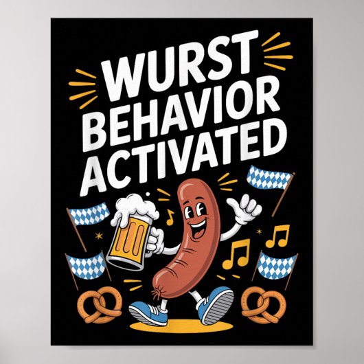 Poster Comportement drôle Wurst Activé Funny (Devant)