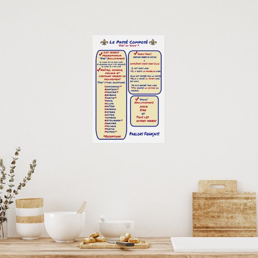 Poster Composez-vous Avoir ou Etre (Cuisine)