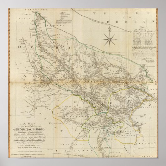 Poster Composite Delhi, Agrah, Oude, Ellahabad (Devant)