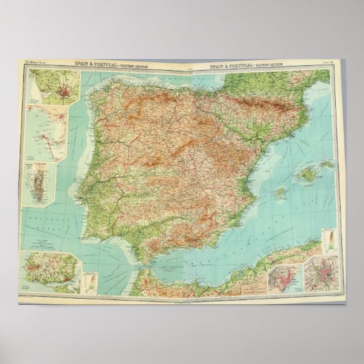 Poster Composite Espagne, Portugal (Devant)