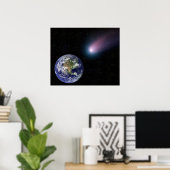 Poster Composite numérique d'une comète se dirigeant vers (Bureau à domicile)