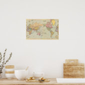 Poster Composite World on Mercator's projection (Cuisine)