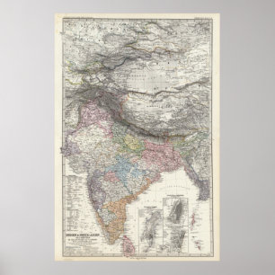 Poster CompositeMap de l'Inde, Asie