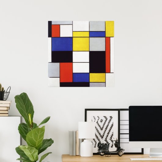Poster Composition A de Piet Mondrian (Bureau à domicile)