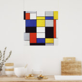 Poster Composition A de Piet Mondrian (Cuisine)