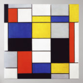 Poster Composition A de Piet Mondrian (Devant)