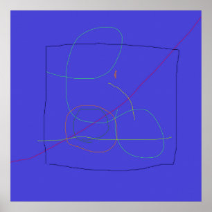 Poster Composition Abstraite avec lignes de chevauchement