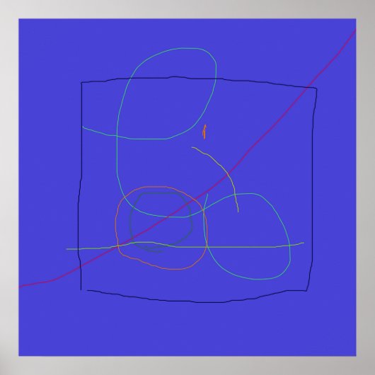 Poster Composition Abstraite avec lignes de chevauchement (Devant)