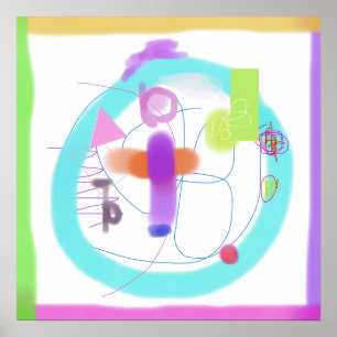 Poster Composition Abstraite Colorée