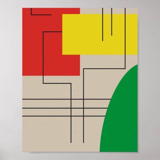 Poster Composition Abstraite Géométrique avec des Couleur (Devant)