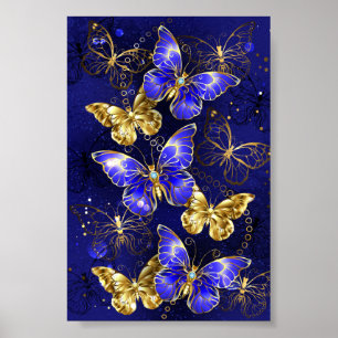 Poster Composition aux papillons de saphir