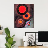 Poster Composition avec des cercles et des lignes Toile I (Bureau à domicile)