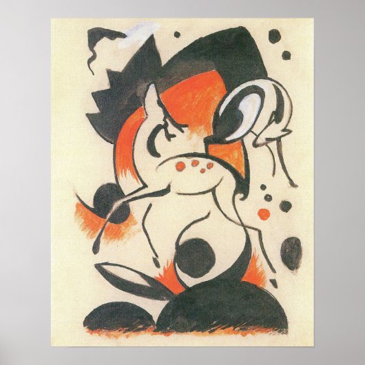 Poster Composition avec deux cerfs par Franz Marc (Devant)