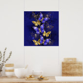 Poster Composition avec papillons de saphir (Cuisine)