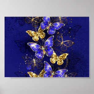 Poster Composition avec papillons de saphir