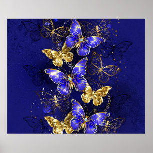 Poster Composition avec papillons de saphir