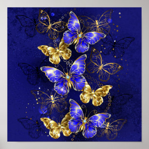 Poster Composition avec papillons Sapphire