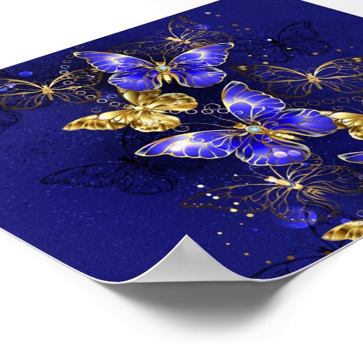 Poster Composition avec papillons Sapphire (Coin)
