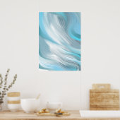 Poster Composition bleue et blanche Abstraite (Cuisine)