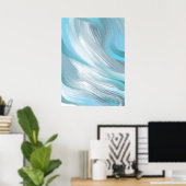 Poster Composition bleue et blanche Abstraite (Bureau à domicile)