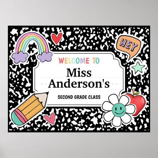 Poster Composition Carnet Enseignant Salle de classe (Devant)