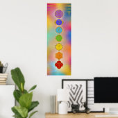 Poster Composition colorée en chakras dorés (Bureau à domicile)