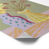 Poster Composition de fleurs séchées dans des vases à mot (Coin)
