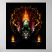 Poster Composition De L'Art Fractal Riddian Queen Of Fire (Devant)