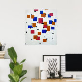 Poster Composition de Mondrian en couleur A (Bureau à domicile)