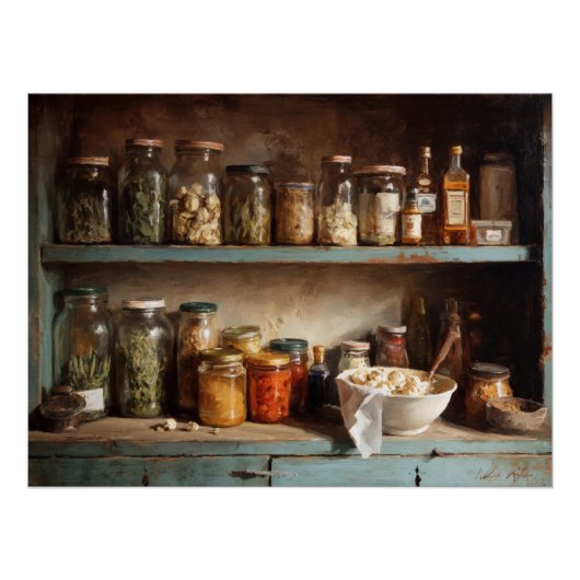 Poster Composition de nature morte d'étagère d'apothicair (Devant)