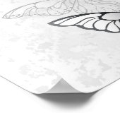 Poster Composition de papillons blancs et bleus (Coin)