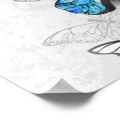 Poster Composition de papillons blancs et bleus (Coin)