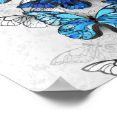 Poster Composition de papillons blancs et bleus (Coin)