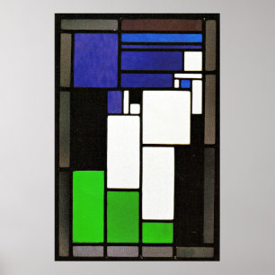 Poster Composition de verre teinté-Femme, célèbre œuvre d