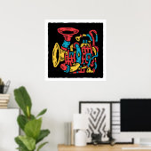Poster Composition des cornes (Bureau à domicile)