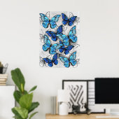 Poster Composition des White and Blue Butterflies (Bureau à domicile)