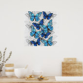 Poster Composition des White and Blue Butterflies (Cuisine)