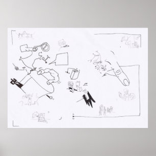 Poster Composition Dessins surréalistes Coloration L Post