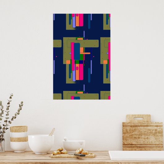 Poster Composition d'œuvre d'art abstrait (Cuisine)