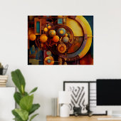 Poster Composition d'Orbe Mécanique Steampunk (Bureau à domicile)