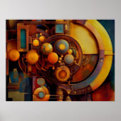 Poster Composition d'Orbe Mécanique Steampunk (Devant)