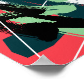 Poster Composition dynamique de coups de pinceau abstrait (Coin)