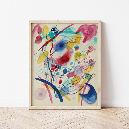 Poster Composition en bleu rouge vert jaune | Kandinsky