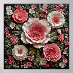 Poster Composition florale artisanale
