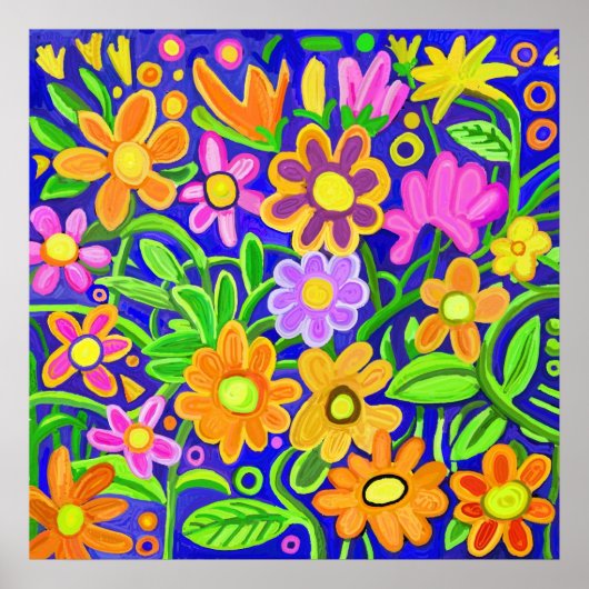 Poster Composition florale peinte (Devant)