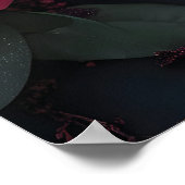 Poster Composition florale sombre élégante avec des roses (Coin)
