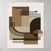 Poster Composition Géométrique Abstraite dans des Tons Te (Devant)